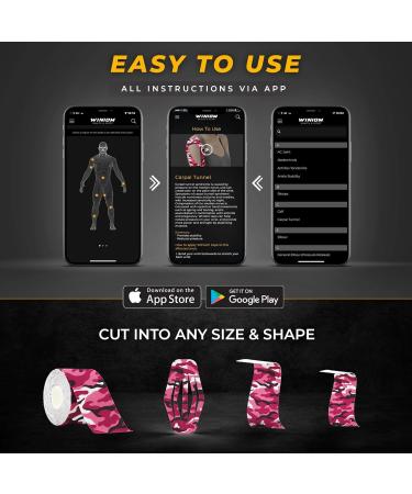 Athletic Kinesiology Tape for Injury & Pain Relief | Muscle & Joint Support - Pink Camo (5m x 5cm) | International Shipping Available - Buy Online on GoSupps.com