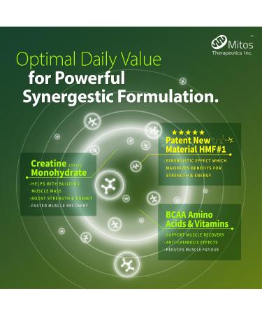 MITOS Power Flex Creatine 3000 mg Powder Supplement | BCAA Vitamin D3 & E for Strength & Energy | 30 Servings - Buy Internationally - Buy Online on GoSupps.com