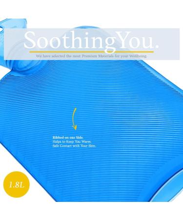 Qomfor 1.8L Hot Water Bottle | Premium Pain Relief for Back Period & Neck | No Cover | Perfect Gift for Women - Blue - Buy Online on GoSupps.com