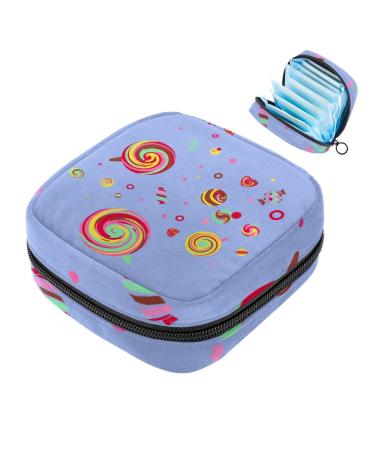 Sweet Lollipop and Candy Women Binding Storage Pocket Portable Periodes for Women Teenager Girls Menstrual Cup Pocket Pocket Still Document Warrder