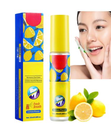 Mouth Spray Mouth Freshener Refreshing and Moisturizing Breath Freshener Bad Breath Treatment for Adults Oral Care Spray for Mouth Prevents Dry Mouth and Bad Breath Fresh Drops(20ml Lemon Flavor)