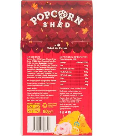 Popcorn Shed Maple Bacon Gourmet Gift Box 80g - Sweet & Savoury Movie Night Snack - Buy Online on GoSupps.com