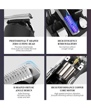 Layhou 6-in-1 Men's Hair Clipper Set Hair Trimmer Beard Shaver Engraving Head Electric Body Nose Hair Trimmer Haircut Kit with Limit Combs IPX7 Fully Washable USB Rechargeable with LCD Display - Buy Online on GoSupps.com
