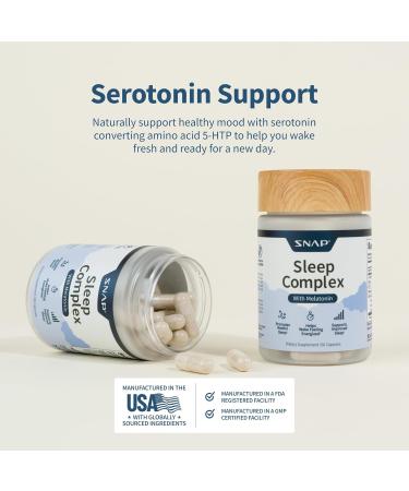 Snap Supplements Natural Sleep Aid with Melatonin & Valerian Root Supports Relaxation, Restful Deep Sleep & Nighttime Recovery 60 Capsules - Buy Online on GoSupps.com
