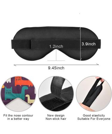Haskirky Light Blocking Eye Mask for Deep Sleep | Adjustable for Men and Women | Ideal for Travel, Meditation, and Office | Breathable and Comfortable | Colorful Cats Design - Buy Online on GoSupps.com