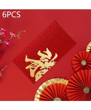 Folpus 6X Chinese Lunar New Year Red Envelopes Red Pockets Present Best Wishes Hong Bao for Graduation Spring Festival Birthday Style A - Buy Online on GoSupps.com