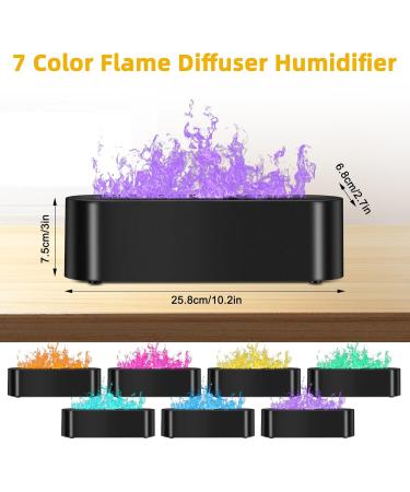 Flames Aroma Diffuser - 7 Color Light Humidifier & Fragrance Oil Diffuser for Home Office & Kids - Automatic Timer & Waterless Switch-off - Black - Buy Online on GoSupps.com