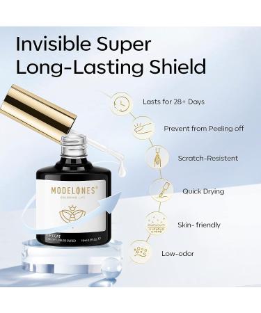 Modelones 2Pcs 15ml No Wipe Gel Top Coat & 4 in 1 Nail Glue Base - Long Lasting Nail Duet Set for Acrylic Nails - Buy Online on GoSupps.com