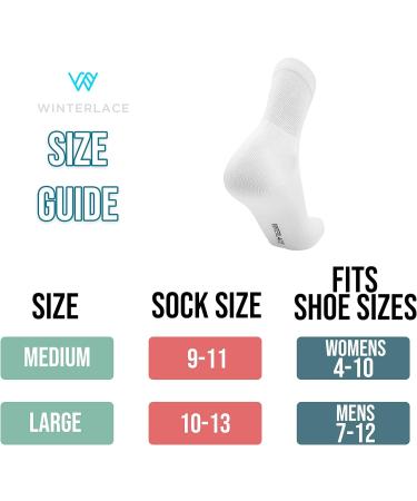 Bamboo Diabetic Socks 6 Pairs - Soft & Loose Fitting Unisex Pack - White, Medium - Buy Online on GoSupps.com