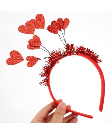 FOMIYES Valentines Day Headbands Red Heart Headband Boppers Sequin Hair Hoop Hairband for Women Girls Party Dress Accessories - Buy Online on GoSupps.com