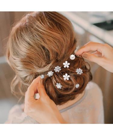 Silver Rhinestone Pearl Wedding Hair Pins - 28 Pieces Bridal Hair Accessories for Brides & Bridesmaids - Buy Online on GoSupps.com