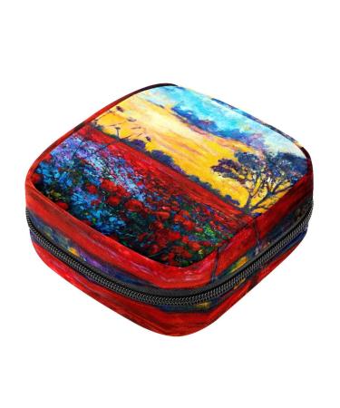 Population painting women's napkin storage bag portable menstrual cup bag with zipper for teenagers girls women women