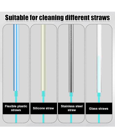 Buy 8mm Blue Silicone Straw Bumps | 24cm Reusable Straw Cleaner & Brush | Perfect for Glass & Metal Straws - International Shipping Available - Buy Online on GoSupps.com