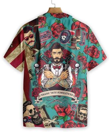 HYPERFAVOR Skull Barber Shirts for Men- Casual Short Sleeve Barber Skull Shirt Men- Barber Hawaiian Shirts for Men 3X-Large V7 - Buy Online on GoSupps.com
