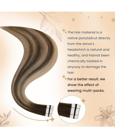 Buy Hetto Ombre Real Hair Tape In Extensions - Remy Injected Brown to Caramel Blonde 22 Inch 5PCs - #4/27/4 - International Shipping Available - Buy Online on GoSupps.com