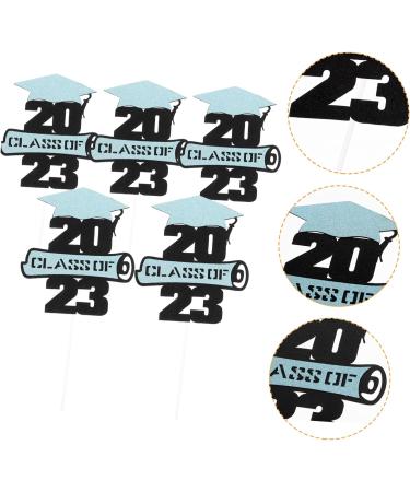 RUNROTOO 5pcs 2023 Graduation Visa Insertion Graduation Cap Topper College Graduation Decorations Graduation Decorations Class of 2023 Cupcake Toppers Graduation Gold Paper Cup Insert Card Blue 13x11.5cm - Buy Online on GoSupps.com