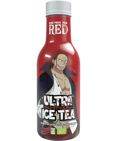 Ultra Ice Tea Bio iced tea - vegan fruit tea with the one piece character Shanks - fruity hibiscus flower taste - 1 x 500 ml disposable red shanks