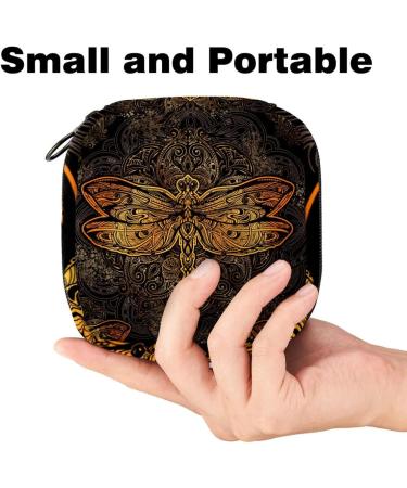 Shop Artistic Women's Binding-Up Bags | Gold Dragonfly Portable Menstrual Pad Holders & Storage | Multicolored Tampon & Bandage Bags for School & Office - Buy Online on GoSupps.com