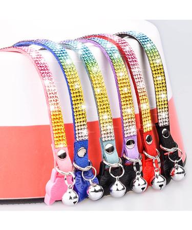 Rhinestone Cat Collar with Bell | Adjustable Safety Buckle | Purple XS Collar for Kitten & Puppy - Buy Online on GoSupps.com