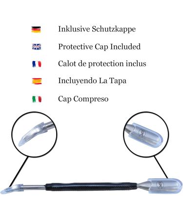 K-Pro Cuticle Pusher and Nail Cleaner - Professional Tool with Spoon Metal (Black) - Buy Online on GoSupps.com