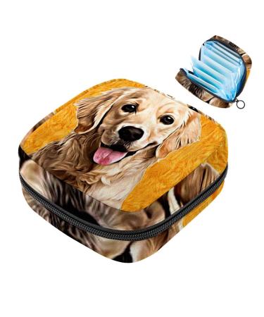 Labrador dog art painting ladies bandage storage bag menstruation pad bag pocket portable menstrual cup pocket with zipper for teenagers girls women women