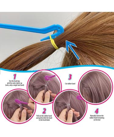 1500PCS Small Hair Ties Mini Plastic Elastics Rubber Bands No Damage & 3 Hair Styling Tools Ponytail Holders Remover Comb Bun Maker French Braid Accessories for Women Toddlers Girls Kids Colorful Pink - Buy Online on GoSupps.com
