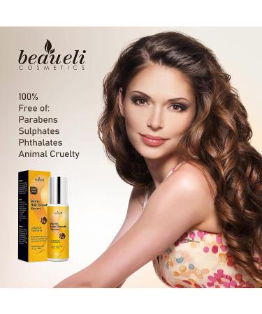 Biotin Hair Growth Serum with Castor Oil & Argan Oil for Women - Hair Loss Prevention and Regrowth Treatment by Beaueli - Buy Online on GoSupps.com