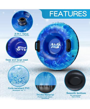 WOLKEK Snow Tube 2Pack/1Pack - 40 Inch/47 Inch, Heavy Duty Sled for Kids & Adults - Winter Outdoor Sport Toy - Buy Online on GoSupps.com
