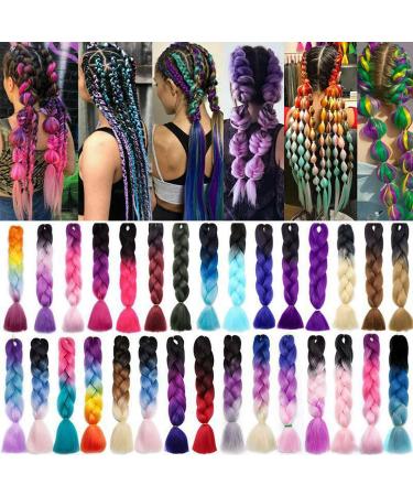 Ombre braiding hair extensions braided hair jumbo braids hair synthetic hair extension braids hair part 24 inch (60 cm) 300g / 3pcs dark purple to light purple