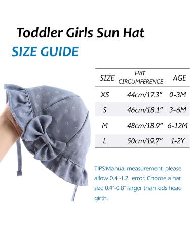 XIAOHAWANG Baby Girl Sun Hat with Embroidered Flowers | Toddler Bucket Hat for Infant Girls 0-3 Months - Blue - Buy Online on GoSupps.com