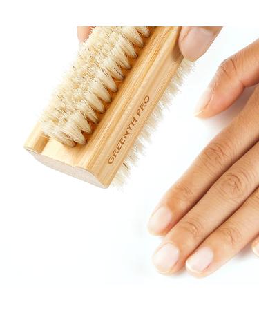 GREENTH PRO 100% Boar Bristle Nail Brush Set - 3PCS Wooden Nail Scrub Brush for Toes and Nails Cleaning - Buy Online on GoSupps.com