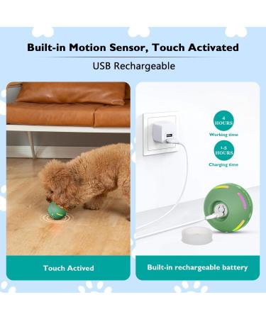 BARHOMO Dog Balls The 3rd Generation Interactive Toys for Puppy/Small/Medium/Large Dogs Improved Dog Rolling Effect Tennis Ball with Strap Tough Motion Activated Automatic Moving Dog Ball Toys Interactive Dog Ball Toy(Green) - Buy Online on GoSupps.com