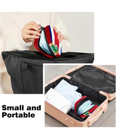 Portable Costa Rica Flag Bandage Storage Bag | Menstrual Cup Pocket with Zipper for Teenagers & Women - Buy Online on GoSupps.com
