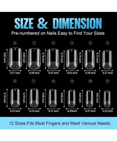 Tomicca 240 Pieces Short Square Gel Nail Tips - Full Cover Artificial Nails for DIY Nail Art & Nail Studios - 15 Sizes Half Matte Tips - Buy Online on GoSupps.com