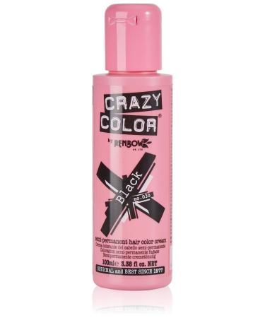 Renbow Crazy Color Semi Permanent Hair Color Cream Black No.30 100ml Black 100 ml (Pack of 1)