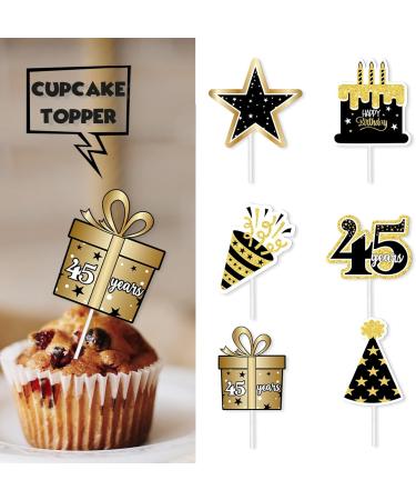 S-Lipao-45 Ice Cream Fruit Dessert Cupcake Topper Colorful Glitter Happy Birthday Sensory Pop Game Theme Decor Supplies Baby Shower Boys Girls Birthday Party Decorations - Buy Online on GoSupps.com
