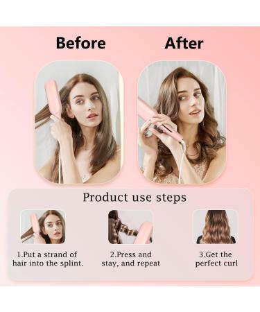 Crimper Curling Iron - 2 Barrel Hair Waver Anti-Scald 1.25" Rapid Heating Curler with 5 Temp Settings for Mid-Length & Long Hair - International Shipping Available - Buy Online on GoSupps.com