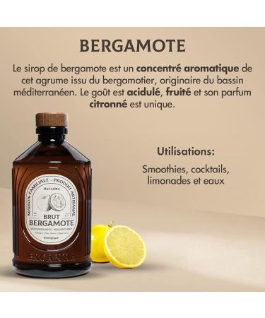 BACANHA - Sirop Bio et Brut - Sirop saveur Bergamote - Pour Cocktail Eau Limonade et Th Glac - 400 mL - Buy Online on GoSupps.com