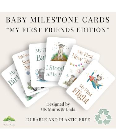 40 Jungle Theme Milestone Baby Cards in Gift Box | Unique Baby Shower Gift for New Parents | Unisex Newborn Baby Milestone Cards | Pregnancy Gifts & Keepsakes - Buy Online on GoSupps.com