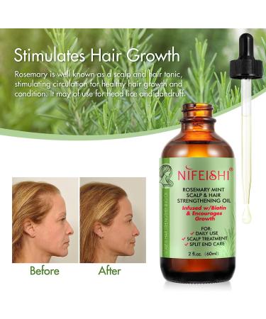 Organic Rosemary Oil for Hair Growth | Strengthening Serum, Nourishes Scalp, Hair Loss Treatment - 60ml - Buy Online on GoSupps.com