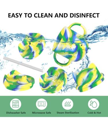 LYASILGC 8oz Silicone Sippy Cups - 4 Pack, BPA Free & Dishwasher Safe Toddler Cups with Removable Straw, Baby Shower Gift - Sea Swirl Pattern - Buy Online on GoSupps.com