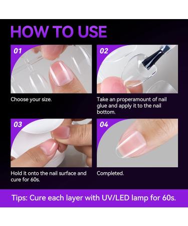 Buy Gelike EC Extra Short Almond Nail Tips - 240 PMMA Resin Artificial Nail Tips for Wide Nail Beds | XXS Soft Complete Cover 18 Sizes Available - Buy Online on GoSupps.com