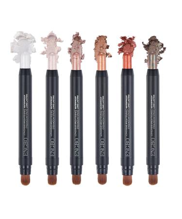 Glitter Eyeshadow Stick Set 6 Colors Shimmer Glitter Pearl Eye-Shadow Stick Eyeshadow Crayon Pearl Professional Bright-Colored Eyeshadow Stick Colorful Glitter Eyeshadow Stick Set Uwariloy
