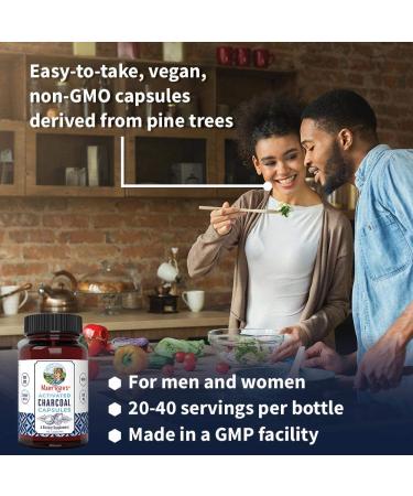 Activated Charcoal Capsules - Natural Detox Supplement, Alleviates Gas & Bloat | Vegan & Non-GMO | 40 Count - Buy Online on GoSupps.com