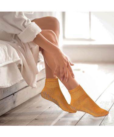 Wide Non-Skid Grip Socks for Lymphedema Swollen Feet - 3 Pairs (Apricot) - Buy Online on GoSupps.com