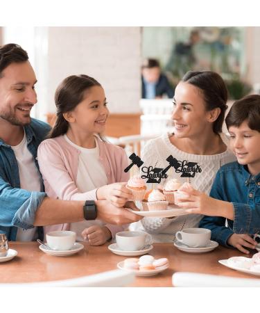 MonMon & Craft Congrats Lawyer Cupcake Toppers/Lawyer Graduation Cupcake Decor/Lawyer up Cupcake Toppers/Law School Graduation Party Cupcake Decorations/Black Glitter 24 Pcs - Buy Online on GoSupps.com