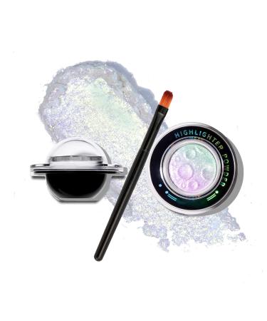 Highlighter Powder Shiny Clear High-gloss Face Face Highlighter Brightening Palette Highlighter Lasting Sparkling Makeup Multi-Use Glitter Makeup Gift for Women (#07)