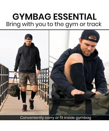 Vive Compression Calf Sleeves - Footless Running / Cycling Socks for Diabetics, Arthritis, Shin Splints - Medium Size (1 Pair) - Buy Online on GoSupps.com