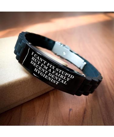 Funny Dental Hygienist Glidelock Bracelet | Sarcastic Jewelry for Men | Unique Father's Day Gift from Daughter - Buy Online on GoSupps.com