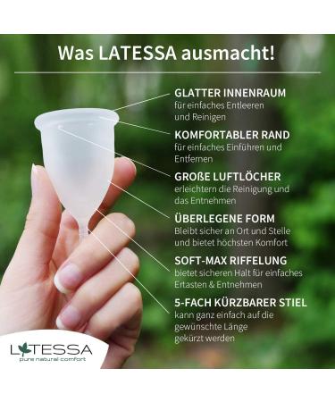 Buy Latessa Menstrual Cup - Made in Germany | Eco-Friendly Period Cup - Size L | Best Alternative to Tampons & Pads - Buy Online on GoSupps.com